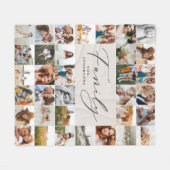 モダン数々の写真自然スクリプトファミリーエレガント フリースブランケット (正面(横))