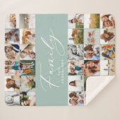 モダン数々の写真青の脚本家エレガント シェルパブランケット (正面(横))