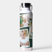 モダン数々の家族のシンプル緑 ウォーターボトル (正面)