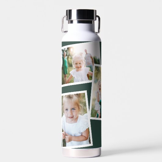 モダン数々の家族のシンプル緑 ウォーターボトル (正面)