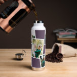 モダン数々の家族シンプル紫 ウォーターボトル<br><div class="desc">スタイリッシュモダン数々の写真の家族の贈り物紫の色は変えることができる。</div>