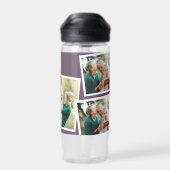 モダン数々の家族シンプル紫 ウォーターボトル (背面)