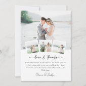 モダン数々の感謝してい写真ラヴ&結婚ズ サンキューカード (正面)