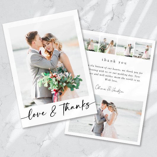 モダン数々の感謝してい写真ラヴ&結婚ズ サンキューカード