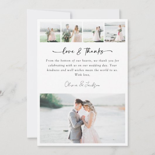 モダン数々の感謝してい写真ラヴ&結婚ズ サンキューカード (裏面)