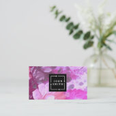 モダン数々の水彩花カッコいい抽象芸術 名刺 (スタンド正面)