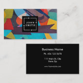 モダン数々の水彩花カッコいい抽象芸術 名刺 (正面/裏面)