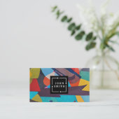 モダン数々の水彩花カッコいい抽象芸術 名刺 (スタンド正面)