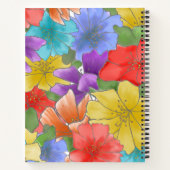 モダン数々の色の水色フローラ感謝 ノートブック (裏面)