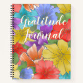 モダン数々の色の水色フローラ感謝 ノートブック (正面)