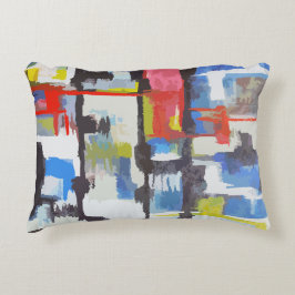 モダン数々の色抽象芸術カラフル アクセントクッション