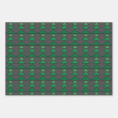 モダン数々の色Xマスの木のパターン ラッピングペーパーシート (正面)