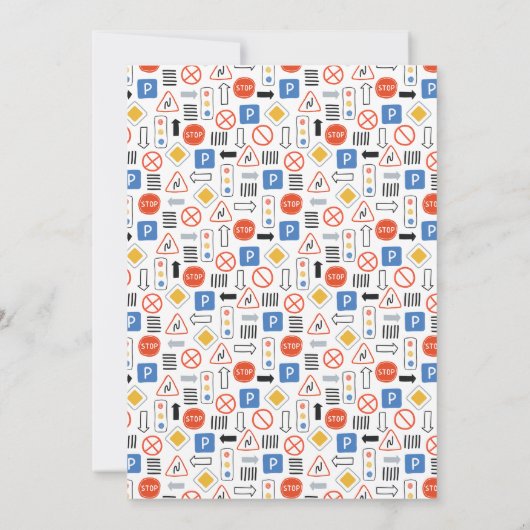 モダン数々の輸送第1誕生日 招待状 (裏面)