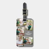 モダン数々の金ゴールドエレガント写真家族  ラゲッジタグ (正面縦)