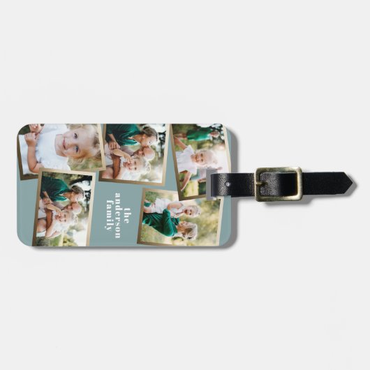 モダン数々の金ゴールドスタイリッシュ家族 ラゲッジタグ (正面横)