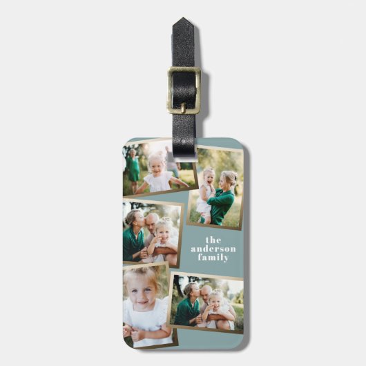 モダン数々の金ゴールドスタイリッシュ家族 ラゲッジタグ (正面縦)