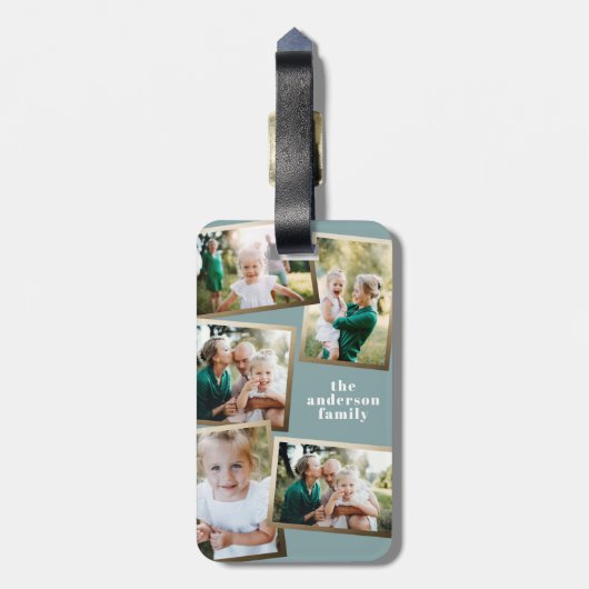 モダン数々の金ゴールドスタイリッシュ家族 ラゲッジタグ (裏面縦)