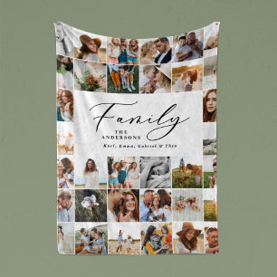 モダン数々のphotoblack scriptファミリーエレガント シェルパブランケット