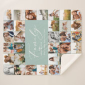 モダン数々のphotoblue scriptファミリーエレガント シェルパブランケット (正面(横))