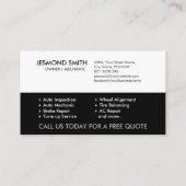 モダン整備士車の修理アイコン 名刺 (裏面)