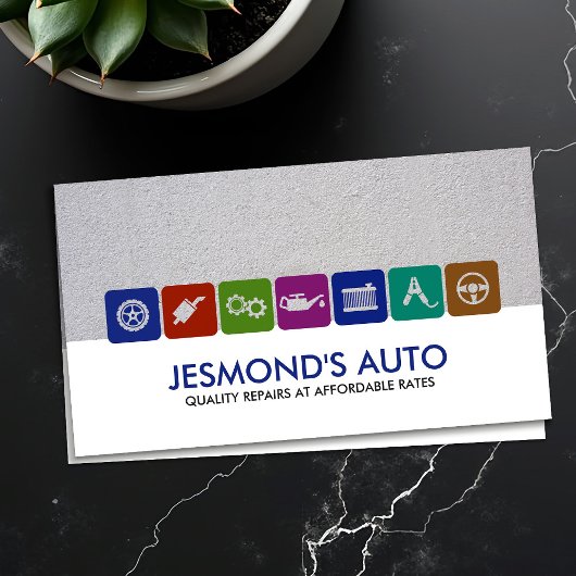 モダン整備士車の修理アイコン 名刺