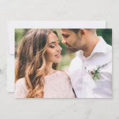 モダン文字と写真 | 白黒結婚の 招待状 (裏面)