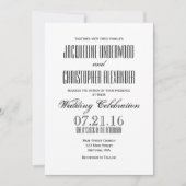 モダン文字のみ結婚式招待状 招待状 (正面)