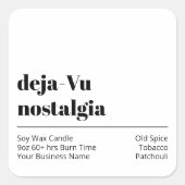 モダン文字の白い製品ラベル スクエアシール (正面)