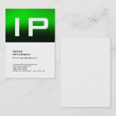 モダン文字はっきりしたモノグラムグリーンホワイトプロフェッショナル 名刺 (正面/裏面)