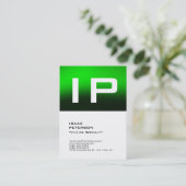 モダン文字はっきりしたモノグラムグリーンホワイトプロフェッショナル 名刺 (スタンド正面)