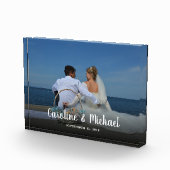 モダン文字オパーソナライズされたーレ結婚イカスタムス フォトブロック (右)