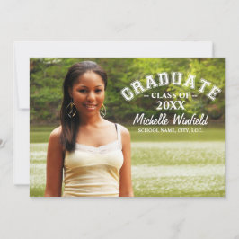 モダン文字オーバーレイ写真卒業 招待状