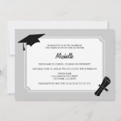 モダン文字オーバーレイ写真卒業 招待状 (裏面)