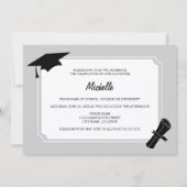 モダン文字オーバーレイ写真卒業 招待状 (裏面)