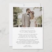 モダン文字オーバーレ結婚イの写真サンキューカード サンキューカード (裏面)