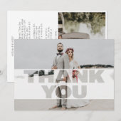 モダン文字オーバーレ結婚イの写真サンキューカード サンキューカード (正面/裏面)