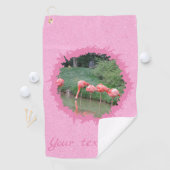 モダン文字カスタムとピンク色の写真 ゴルフタオル (インサイチュ)