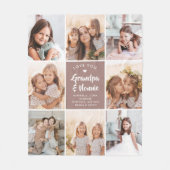 モダン文字カスタムグランパノニーフォトコラージュ フリースブランケット (正面)