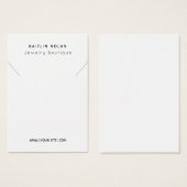 モダン文字カスタムネックレスペンダントディスプレイカード (正面&裏面)