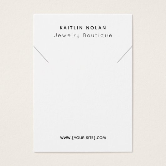 モダン文字カスタムネックレスペンダントディスプレイカード (正面)