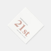 モダン文字カスタム赤面ピンク21番名日付 スタンダードカクテルナプキン (角)