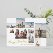 モダン文字カスタム金ゴールドメリークリスマスコラージュ 箔シーズンカード (立ち正面)