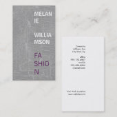 モダン文字デザイン灰色 名刺 (正面/裏面)