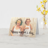 モダン文字写真お母さんの日あいさつカード カード (黄色い花)