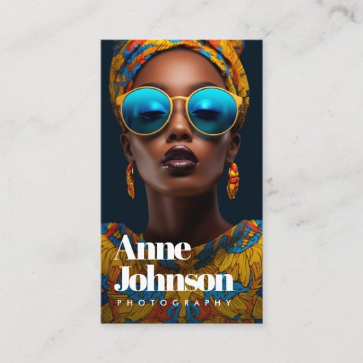 モダン文字写真家名刺 名刺 (正面)