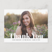 モダン文字写真感謝してい卒業前 ポストカード (正面)
