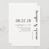 モダン文字結婚式招待状 招待状 (正面/裏面)