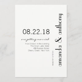 モダン文字結婚式招待状 招待状