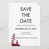 モダン文字10日付招待状の保存 招待状 (正面/裏面)