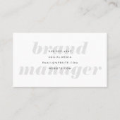 モダン文字 | スタイリッシュ 名刺 (裏面)